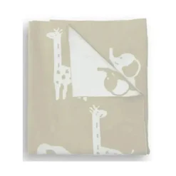 Piccolo Bambino - Jacquard Reversible Blanket On Wooden Hanger Beige Online