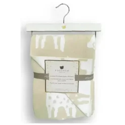Piccolo Bambino - Jacquard Reversible Blanket On Wooden Hanger Beige Online