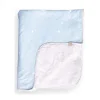 Piccolo Bambino - Jersey Stroller Blanket With Sherpa Reverse Blue New