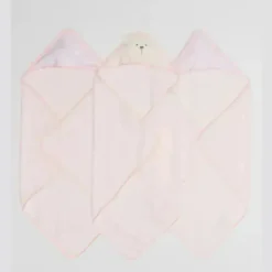 Piccolo Bambino - 3Pk Hooded Towel Pink Best