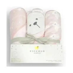Piccolo Bambino - 3Pk Hooded Towel Pink Best