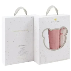 Piccolo Bambino - 3Pk Muslin Swaddles In Gift Box Pink New