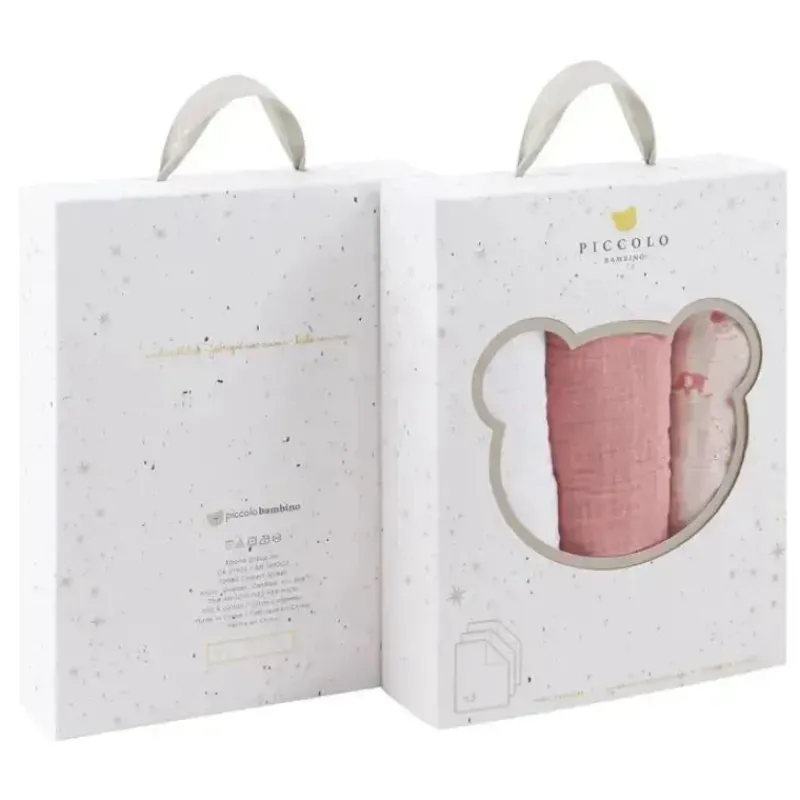 piccolo_bambino__pk_musli_SKUB1CD5Xqx_0.webp Piccolo Bambino - 3Pk Muslin Swaddles In Gift Box Pink New