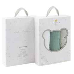 Piccolo Bambino - 3Pk Muslin Swaddles In Gift Box Green Outlet