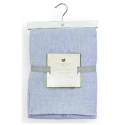 Piccolo Bambino - Sweater Knit Blanket On Wooden Hanger Blue Sale