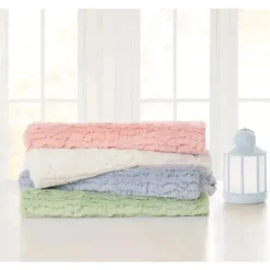Piccolo Bambino - Textured Faux Fur Stroller Blanket On Wooden Hanger Green Online