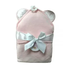 Piccolo Bambino - Toalha de luxo com capuz de veludo com orelhas de cetim, rosa Discount