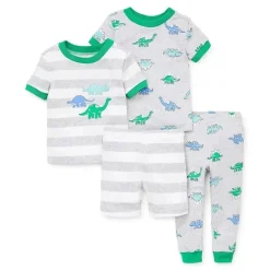 Little Me Pj de algodão Dino 4 peças - cinza urze Online