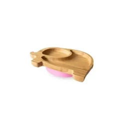 Eco Rascals Placa de sucção de bambu com duas seções elefante, rosa Best