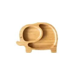 Eco Rascals Placa de sucção de bambu com duas seções elefante, azul Sale