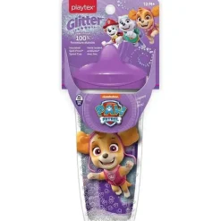 Playtex - Baby Sipsters Stage 3 PAW Patrol Sippy Cups, à prova de derramamento, à prova de vazamento, isolado, glitter, menina, 9 onças, 1 contagem Clearance