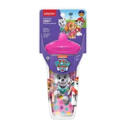 Playtex - Sipsters Stage 3 Paw Patrol Copo à prova de derramamento, à prova de vazamento e à prova de quebra para meninas, 9 onças, pacote com 1 Hot