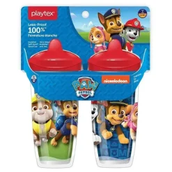 Playtex - Sipsters Stage 3 Paw Patrol Copo à prova de derramamento, à prova de vazamentos e à prova de quebra para meninos, 9 onças, pacote com 2, vermelho Fashion