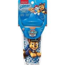 Playtex - Sispsters, Copo de bico com glitter Paw Patrol Stage 3, à prova de derramamento, à prova de vazamento, à prova de quebra, 9 onças Clearance
