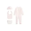 Ralph Lauren Polo Baby - 4 unidades de macacão interlock de manga comprida, babador, gorro e bolsa de malha estampada, azul berilo New