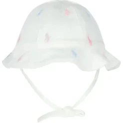 Ralph Lauren Polo Baby - Chapéu balde Allover Pony Schiffli em malha interlock, branco Online