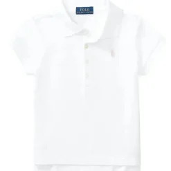 Ralph Lauren Polo Baby - Polo de malha elástica de manga curta, branca Discount