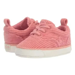 Ralph Lauren Polo Baby - Tênis de veludo Keaton II, rosa claro Clearance