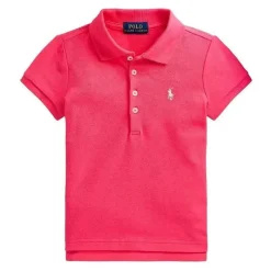 Ralph Lauren Polo bebê - menina polo manga curta de malha elástica, rosa Best