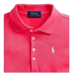 Ralph Lauren Polo bebê - menina polo manga curta de malha elástica, rosa Best