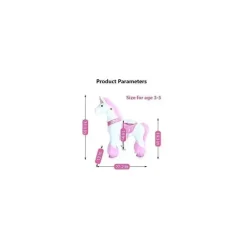 PonyCycle Pink Unicorn 3-5 Anos, Crianças Unicorn Ride on Toy, Ride on Unicorn Toy Toy Plush, Pink Pony Hot