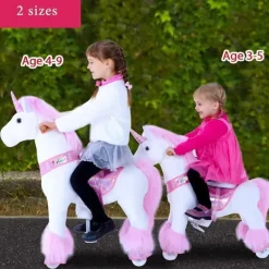 PonyCycle Pink Unicorn 4-10 Anos, Crianças Unicorn Ride on Toy, Ride on Unicorn Toy Toy Plush, Pink Pony Outlet
