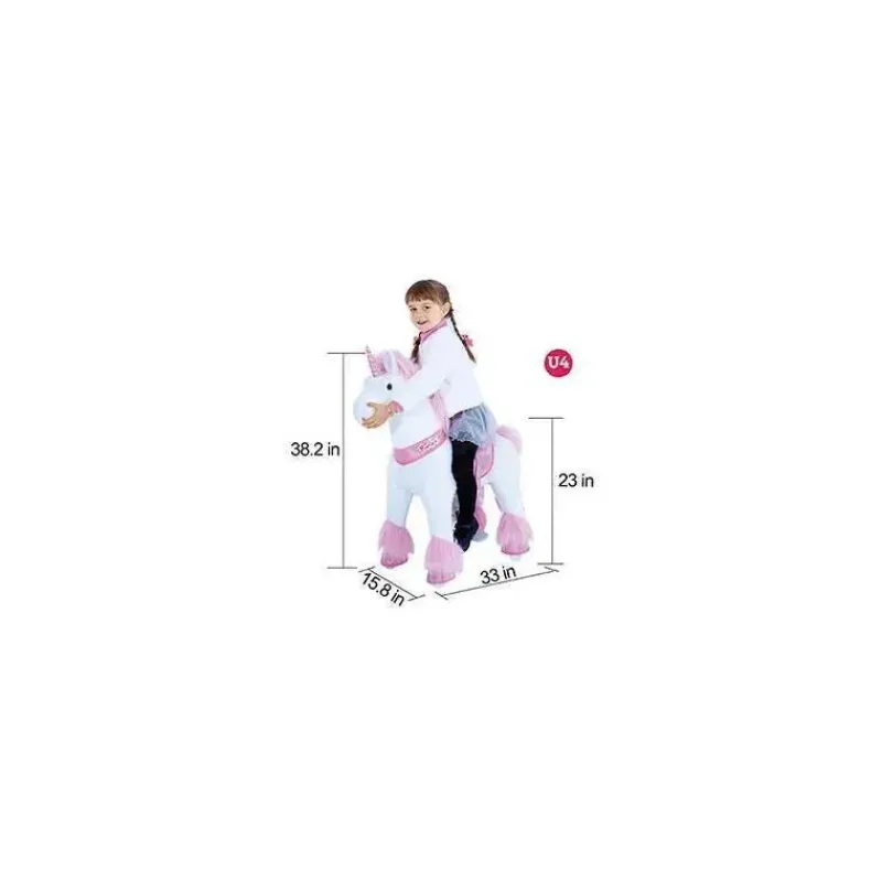 ponycycle_pink_unicorn__a_SKUwB2FIk75_9.webp PonyCycle Pink Unicorn 4-10 Anos, Crianças Unicorn Ride on Toy, Ride on Unicorn Toy Toy Plush, Pink Pony Outlet