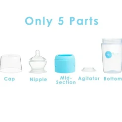 PopYum - 2Pk Anti-Colic Formula Making Baby Bottle 5 Oz, Sky Blue Online