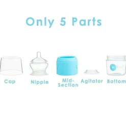 PopYum - 3Pk Fórmula Anti-Cólica Fazendo Mamadeira 5 Oz, Azul Céu New