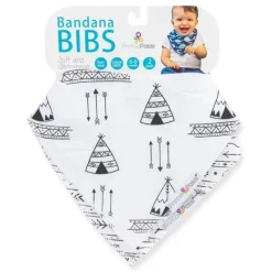 Primo Passi - Babador Bandana Flechas Brancas/Pretas 2Pk Fashion