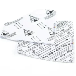 Primo Passi - Babador Bandana Flechas Brancas/Pretas 2Pk Fashion