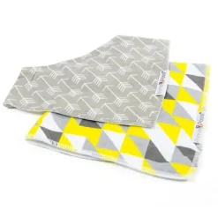 Primo Passi - Babador Bandana Seta Branca/Triângulo Amarelo 2Pk Clearance