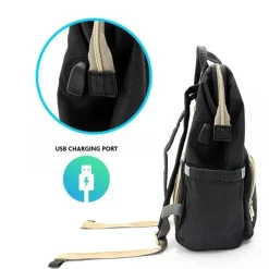 Primo Passi - Bolsa Fraldas Mochila Preta Lucca New