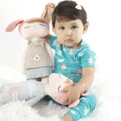 Primo Passi - Boneca de pelúcia Metoo Angela de 13' menina dormindo, retrô Fashion