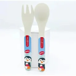 Primo Passi - Colher e Garfo Infantil Fibra de Bambu - Amigos de Inverno Best