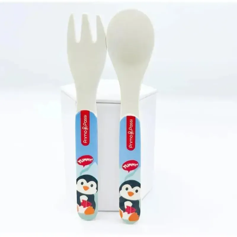 primo_passi__colher_e_gar_SKU9cLtlfSu_2.webp Primo Passi - Colher e Garfo Infantil Fibra de Bambu - Amigos de Inverno Best
