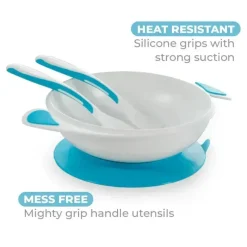 Primo Passi - Conjunto de alimentação com ventosa para bebê, azul New