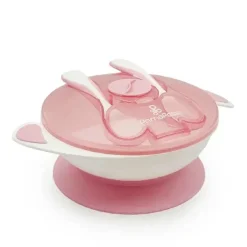 Primo Passi - Conjunto de alimentação com tigela de sucção para bebês, rosa claro Hot