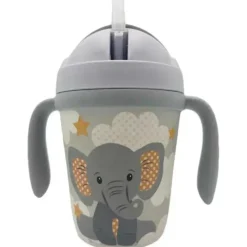 Primo Passi - Conjunto infantil de bambu com ventosa e copo, pequeno elefante Hot