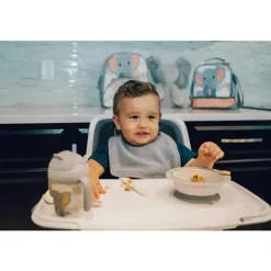 Primo Passi - Conjunto infantil de bambu com ventosa e copo, pequeno elefante Hot