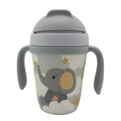 Primo Passi - Copo Infantil em Fibra de Bambu com Alça/Palha, Pequeno Elefante New