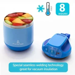 Primo Passi - Frasco de comida isolado para bebê, 12 onças/350ml, azul Hot