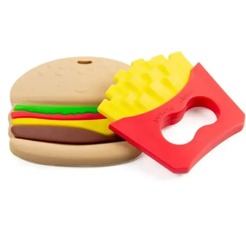 primo_passi__mordedor_de__SKUvW826tdF_2.webp Primo Passi - Mordedor de silicone para bebês, batatas fritas e hambúrguer Best