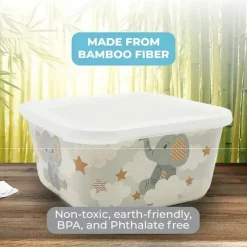 Primo Passi - Recipientes para comida infantil de fibra de elefante pequeno de bambu 3Pk Discount