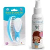 MacroBaby Primo Passi Conjunto de escovas e pentes supermacios para bebês (azul) + Condicionador Magic Detangler Clearance