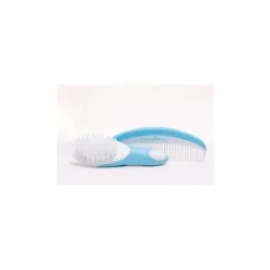 MacroBaby Primo Passi Conjunto de escovas e pentes supermacios para bebês (azul) + Condicionador Magic Detangler Clearance