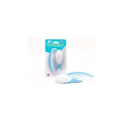 MacroBaby Primo Passi Conjunto de escovas e pentes supermacios para bebês (azul) + Condicionador Magic Detangler Clearance