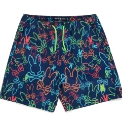 Psycho Bunny - Calção de banho infantil Barrett All Over Print Navy Discount