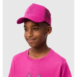Psycho Bunny Kids - Boné Riviera Trucker Vermelho Fúcsia Hot