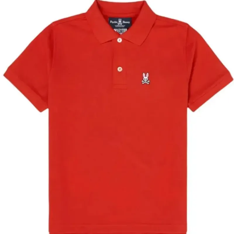 psycho_bunny_kids__polo_c_SKU2KBYwCws_0.webp Psycho Bunny Kids - Polo Clássico, Vermelho Brilhante Hot